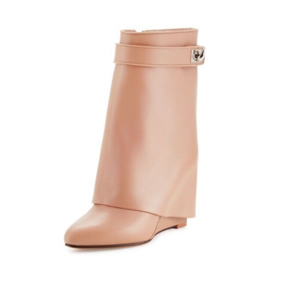 Givenchy Shark Lock FoldOver Bootie - Nude 5.5 New